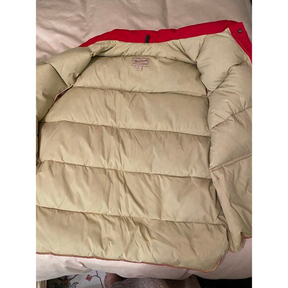 Woolrich mens red down vest large puffy puffer vintage timeless snap closure - Picture 3 of 7